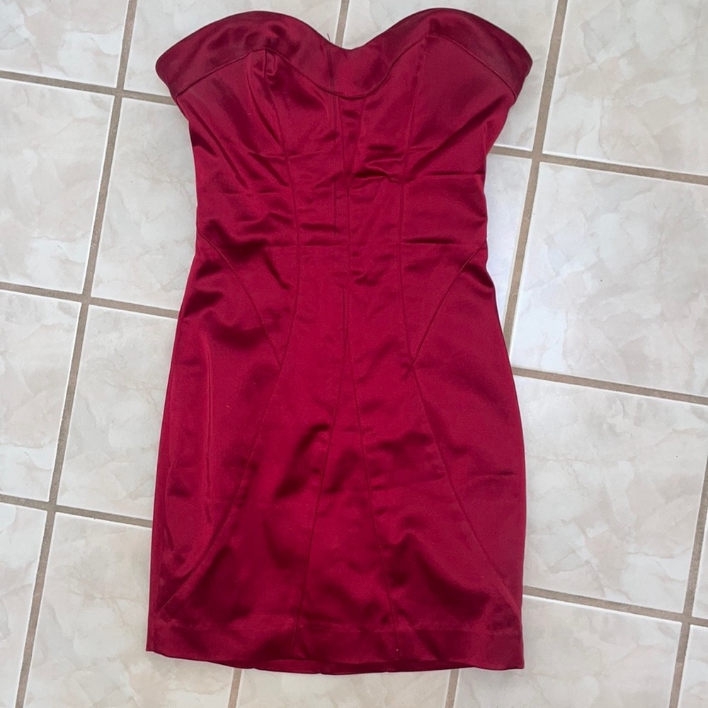 Red silk dress